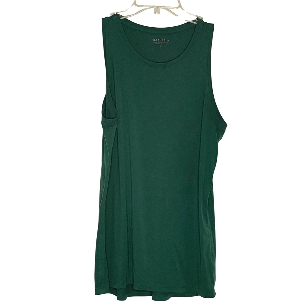 Athleta Large Green Essence Vital Tank Crew Neck Activewear Top S/405174-12